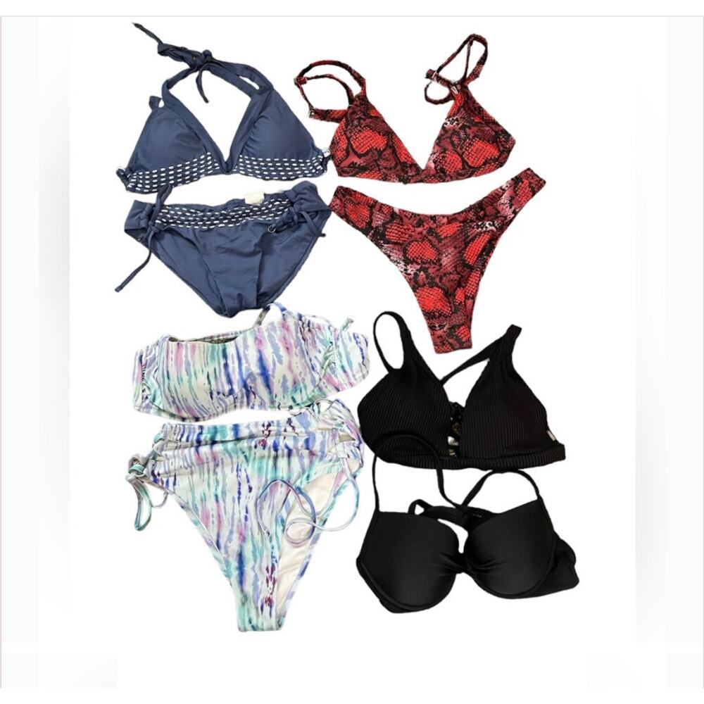 Bundle Bathing Suits 2 Bikini Tops 3 Sets Victoria's Secret Aerie Size Small